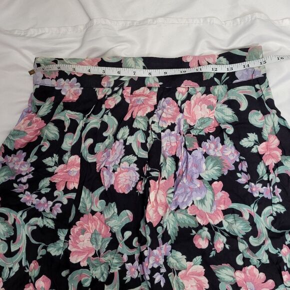 VINTAGE 90s moody floral dark cottagecore pull on midi skirt M - Picture 6 of 7